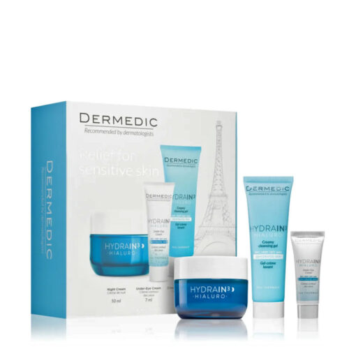 COFFRET CADEAU DERMEDIC HYDRAIN3-LE RITUEL POUR LES PEAUX SENSIBLES