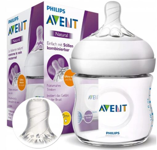 AVENT BIBERON NATURAL PLASTIQUE DÉBIT NOUVEAU NÉE 0M+ SCF030/17 125ML