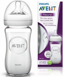 AVENT BIBERON NATURAL EN VERRE 1M+ SCF053/17 240ML