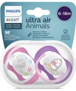 AVENT SUCETTE ULTRA AIR ANIMALS 6-18M+ SCF080/08