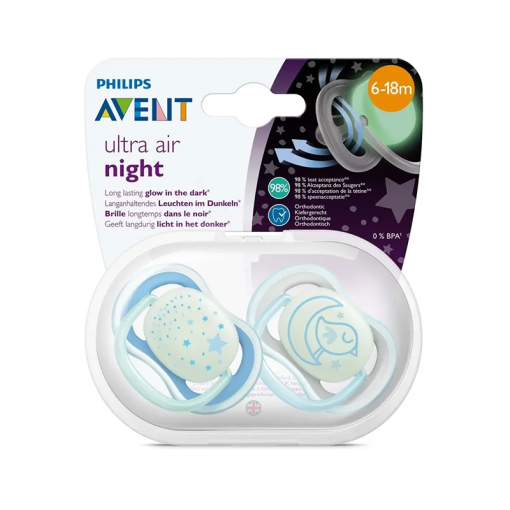 AVENT SUCETTE ULTRA AIR NIGHT 6-18M SCF376/20