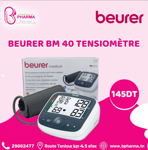 BEURER BM40 TENSIOMETRE A BRASSARD + CHARGEUR