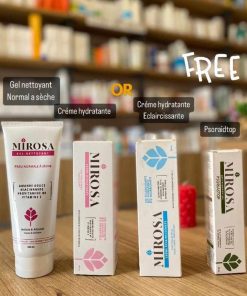 PACK MIROSA : GEL NETTOYANT + CREME HYDRA OU CREME ÉCLAIRCISSANTE + PSORIASTOP GEL GRATUIT