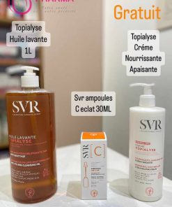 PACK SVR TOPIALYZE 1L +AMPOULE VITAMINE C + CREME ANTI DESSECHEMENT (GRATUIT)