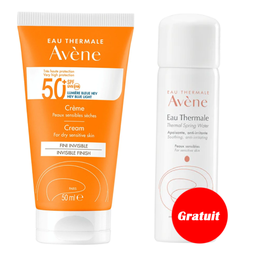 AVENE ECRAN FLUIDE SPF50+ 50ML+ EAU THERMAL50ML GRATUIT