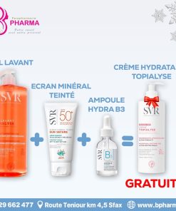 SVR Pack : Gel Lavant + APB3 + Écran Minéral Teinté + Crème Topialyse 400ml Offerte"