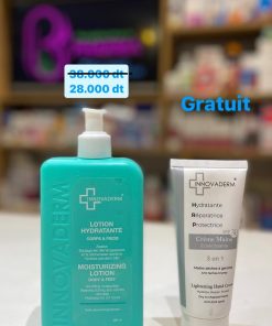 INNOVADERM LOTION HYDRATANTE 400 ML + CREME À MAINS ÉCLAIRCISSANTE SPF30 100 ML OFFERTE