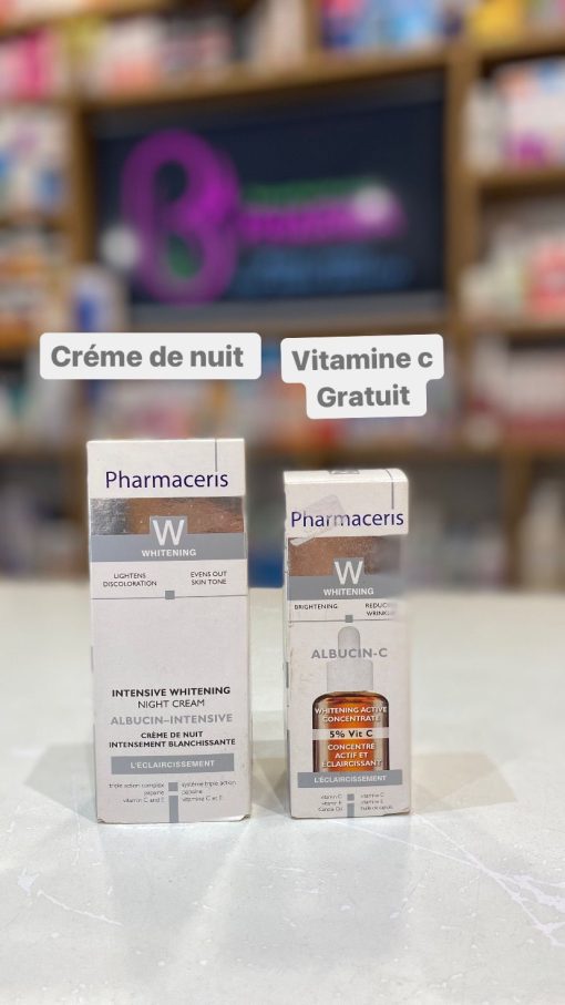 Pharmaceris W Albucin intensive crème de nuit 30 ML +WHITENING ANTIOX 15 %VITAMIN C 30 ML GRATUIT