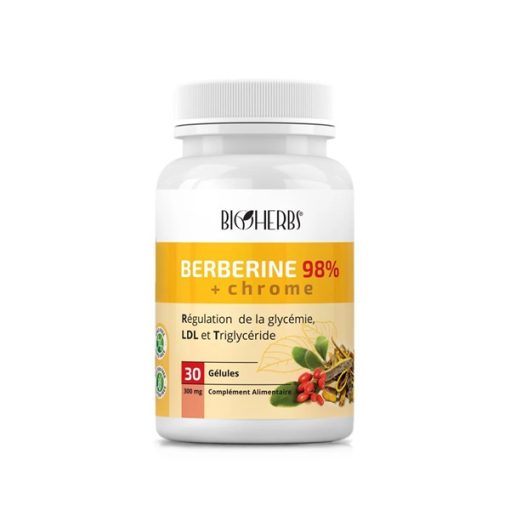 BIOHERBS BERBERINE 98% +CHROME BOITE DE 30 GELULES