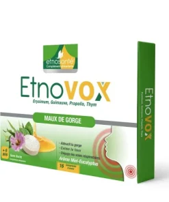 ETNOVOX MAUX DE GORGE MIEL EUCALYPTUS 16 COMPRIMES