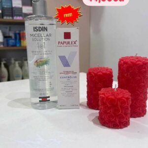 PACK :ISDIN DERMA SOLUTION MICELLAIRE HYDRATANTE 4EN1 400ML+ PAPULEX GEL SOIN INTENSIF 40ML