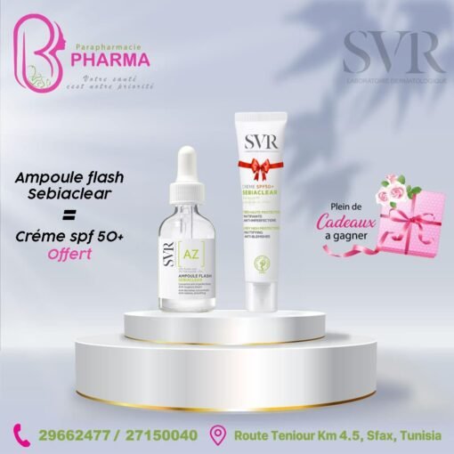 SVR SEBIACLEAR AMPOULE FLASH 30ML + CREME SPF50 40ML OFFERT