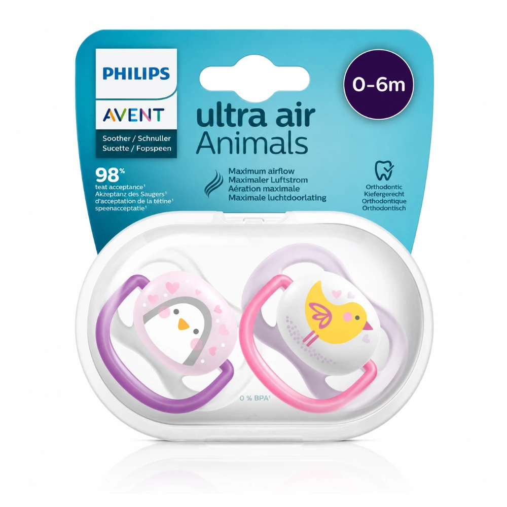 AVENT Sucette Fille Collection Animal 0-6M AVENT Sucette Fille Collection Animal 0-6M