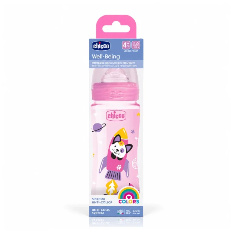 CHICCO Biberon Rose 4M+ 330 ml