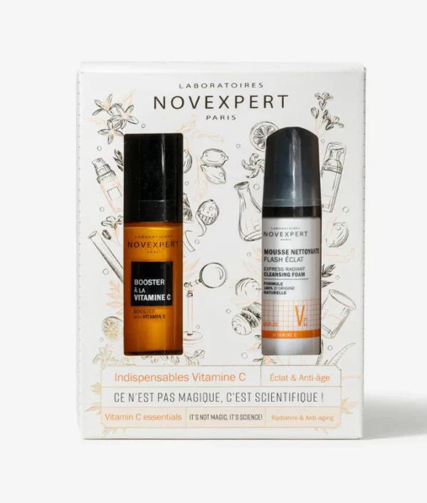 NOVEXPERT COFFRET VITAMINE C BOOSTER 30ML+ MOUSSE NETTOYANTE FLASH ECLAT 40ML