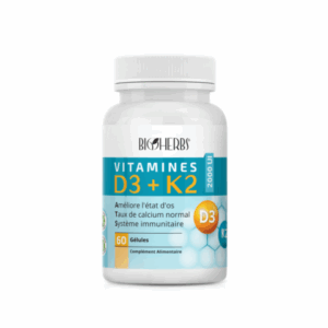 BIOHERBS VITAMINES D3+K2 BOITE DE 60 GÉLULES