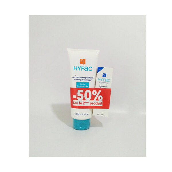 Hyfac gel nettoyant , 300 ml + hyfac crème riche , 40 ml