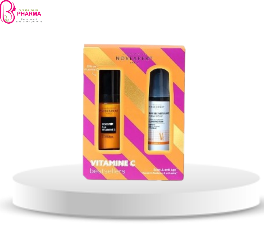 NOVEXPERT COFFRET VITAMINE C BOOSTER 30ML+ MOUSSE NETTOYANTE FLASH ECLAT 40ML