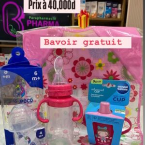Pack Poco Babies – Biberon en silicone bleu + cuillère-biberon + tasse anti-déversement