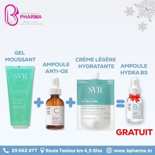  SVR PACK : ampoule vitamine C + crème Hydra liane + gel nettoyant + ampoule [B3] Offerte