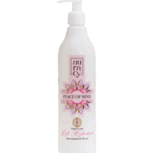 AURACY PEACE OF MIND LAIT HYDRATANT VISAGE ET CORPS ROSE INDIENNE & THE VERT, 400 ML