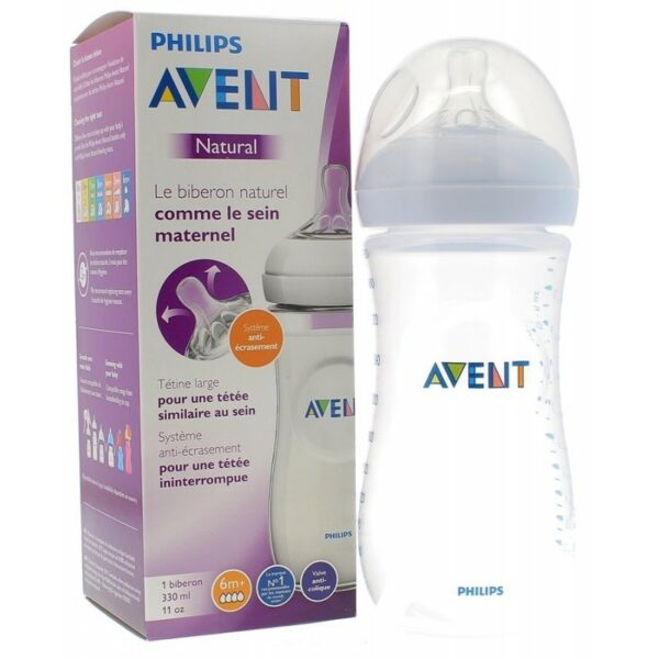AVENT BIBERON NATURAL PLASTIQUE 6M+ SCF036/17 330ML