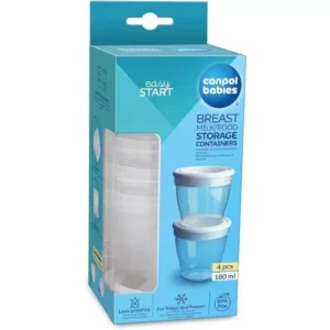 CANPOL POTS DE CONSERVATION DE LAIT ET NOURRITURE 4PCS REF12/20 180ML