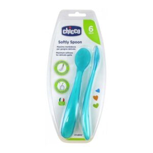 CHICCO 2 CUILLERE SILICONE, 6M+