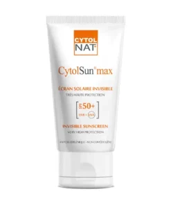 Crème solaire invisible SPF50+ avec aloé vera et vitamine E. Protège, hydrate et apaise la peau.