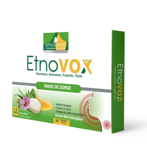 etnovox-maux-de-gorge-miel-eucalyptus-16-comprimes-1.webp ETNOVOX MAUX DE GORGE MIEL EUCALYPTUS 16 COMPRIMES – Image 1