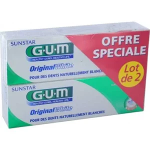 GUM DENTIFRICE ORIGINAL WHITE LOT DE 2