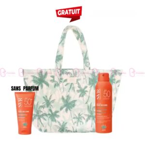 Pack solaire SVR avec Blur sans parfum SPF50+, Brume solaire SPF50+ et sac offert