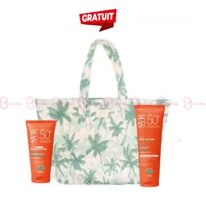 Pack solaire SVR avec Blur teinté SPF50+ 50ml, Lait invisible SPF50+ 250ml et sac de plage offert