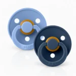 Sucettes BIBS Blue Natural Rubber taille 1, pack de 2