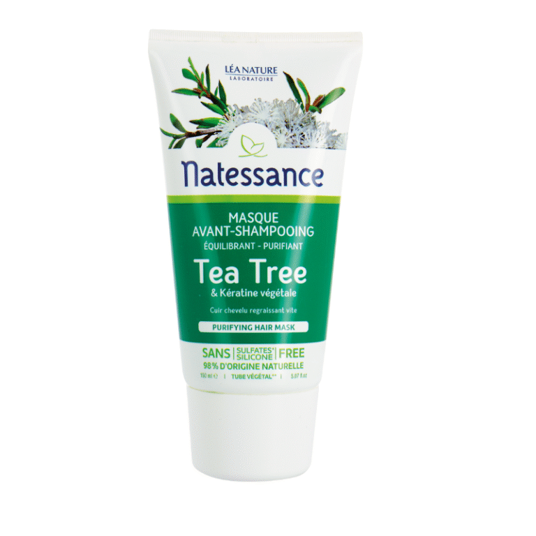 Masque avant-shampooing Natessance Tea Tree purifiant pour cheveux gras