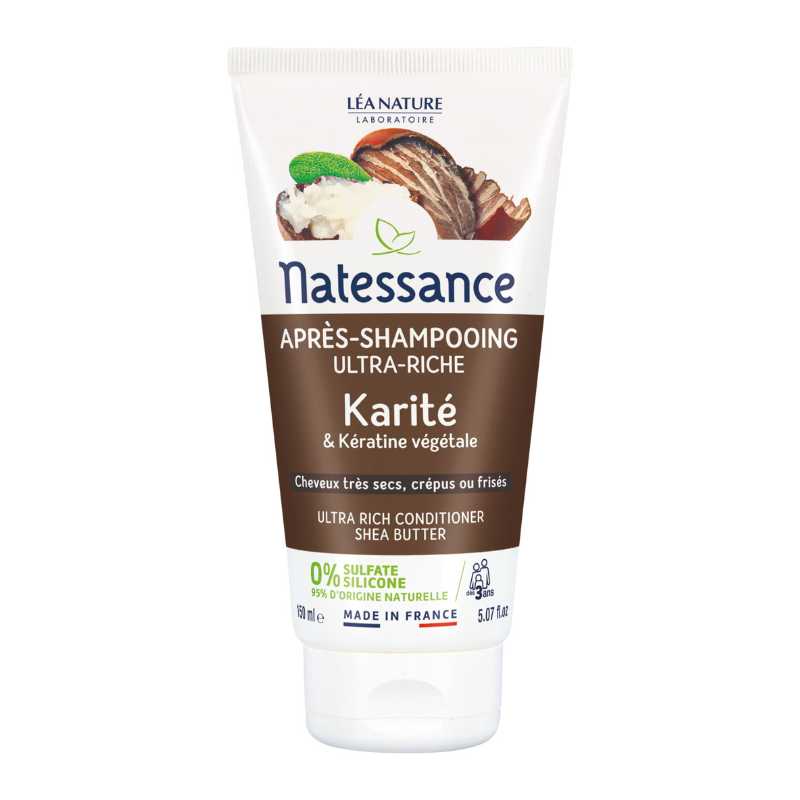 Natessance Après-Shampooing Karité 150ml Après-shampooing Natessance Karité nourrissant pour cheveux secs et abîmés