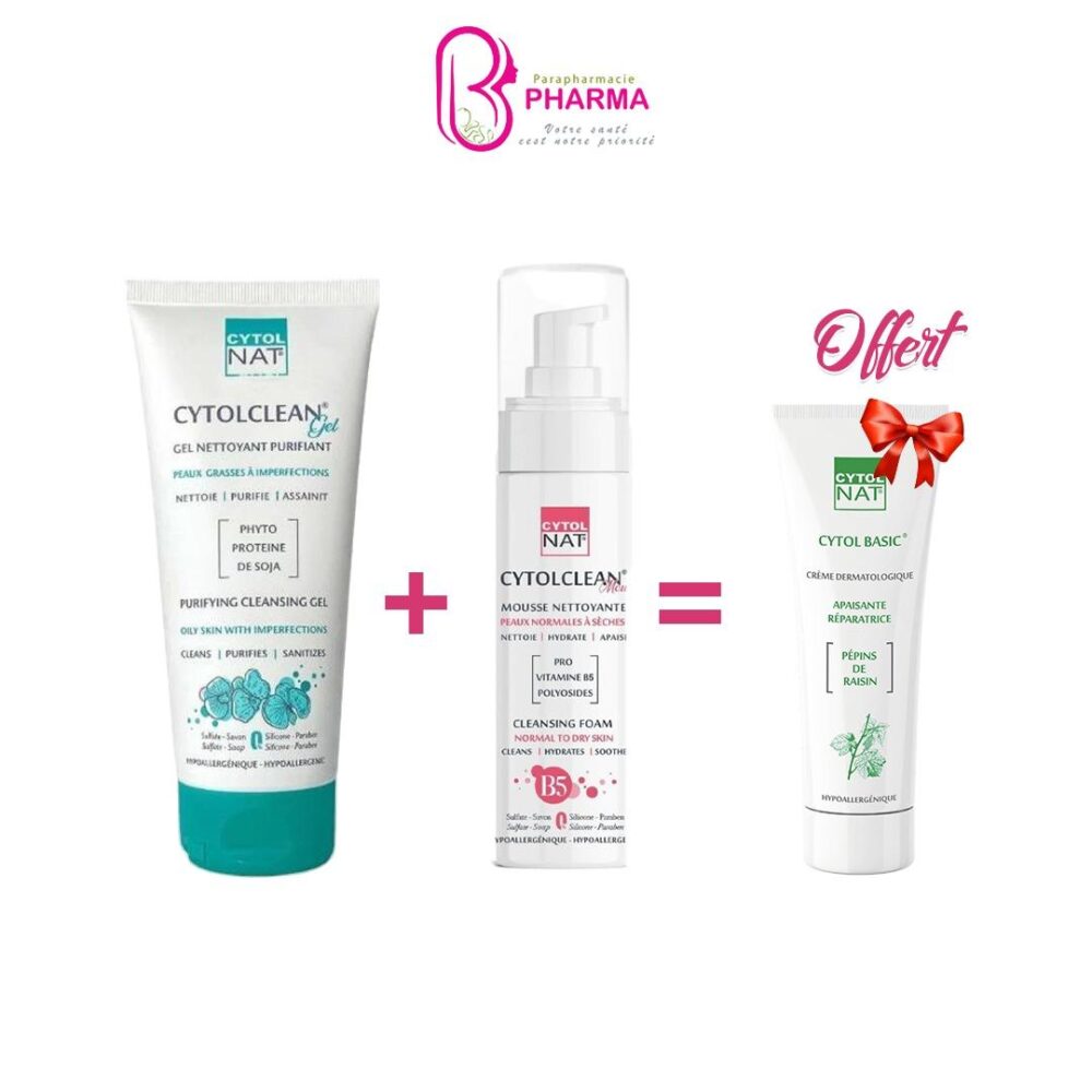 Pack CYTOL Clean : Gel + Mousse Nettoyante + Crème Offerte