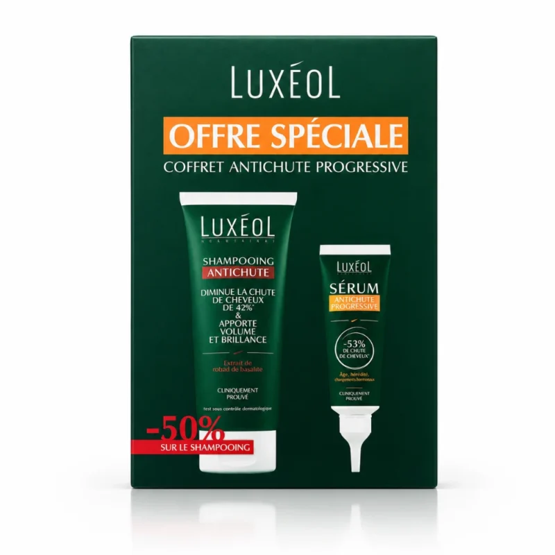 LUXEOL COFFRET ANTI CHUTE PROGRESSIVE : SHAMPOING ANTI CHUTE 200ML + SERUM ANTI CHUTE PROGRESSIVE 50ML