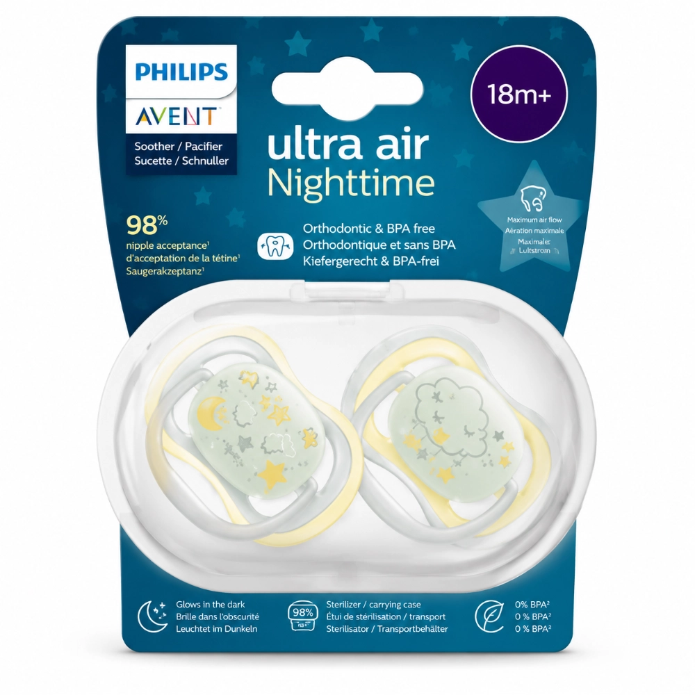AVENT SUCETTE NUIT ULTRA AIR REF SCF376 01 18M+ AVENT SUCETTE NUIT ULTRA AIR REF SCF376/01 18M+