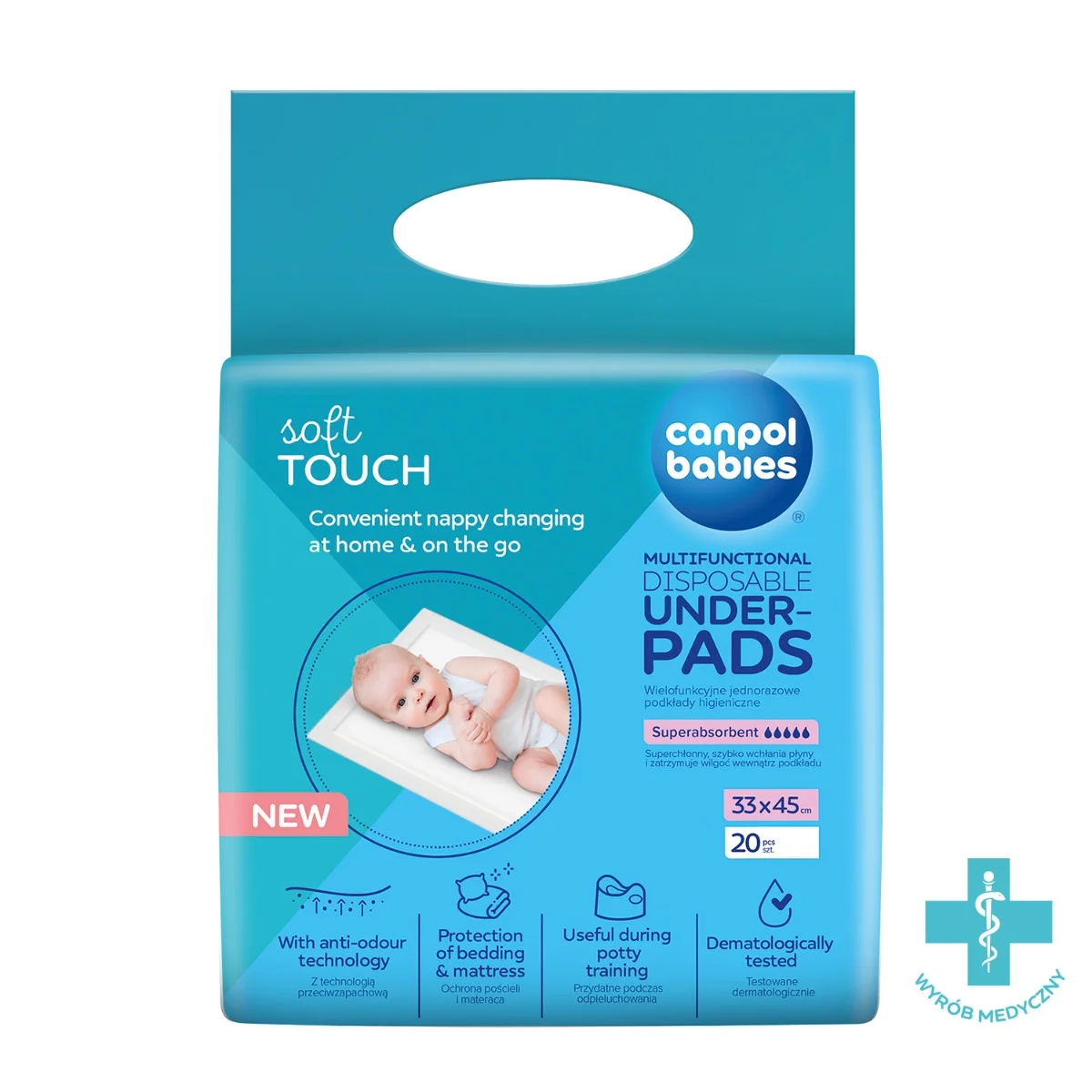 10 Serviettes hygiéniques multifonctionnelles Canpol pour bébés 33x45cm-78/009